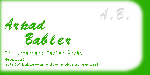 arpad babler business card
